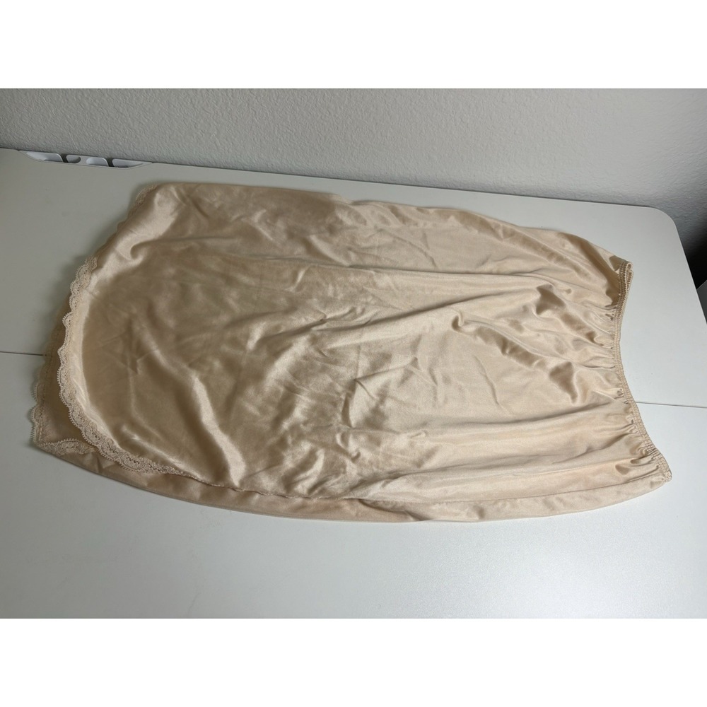VNTG Kayser  Antron Nylon Cream Half SLIP Lace Trim-small